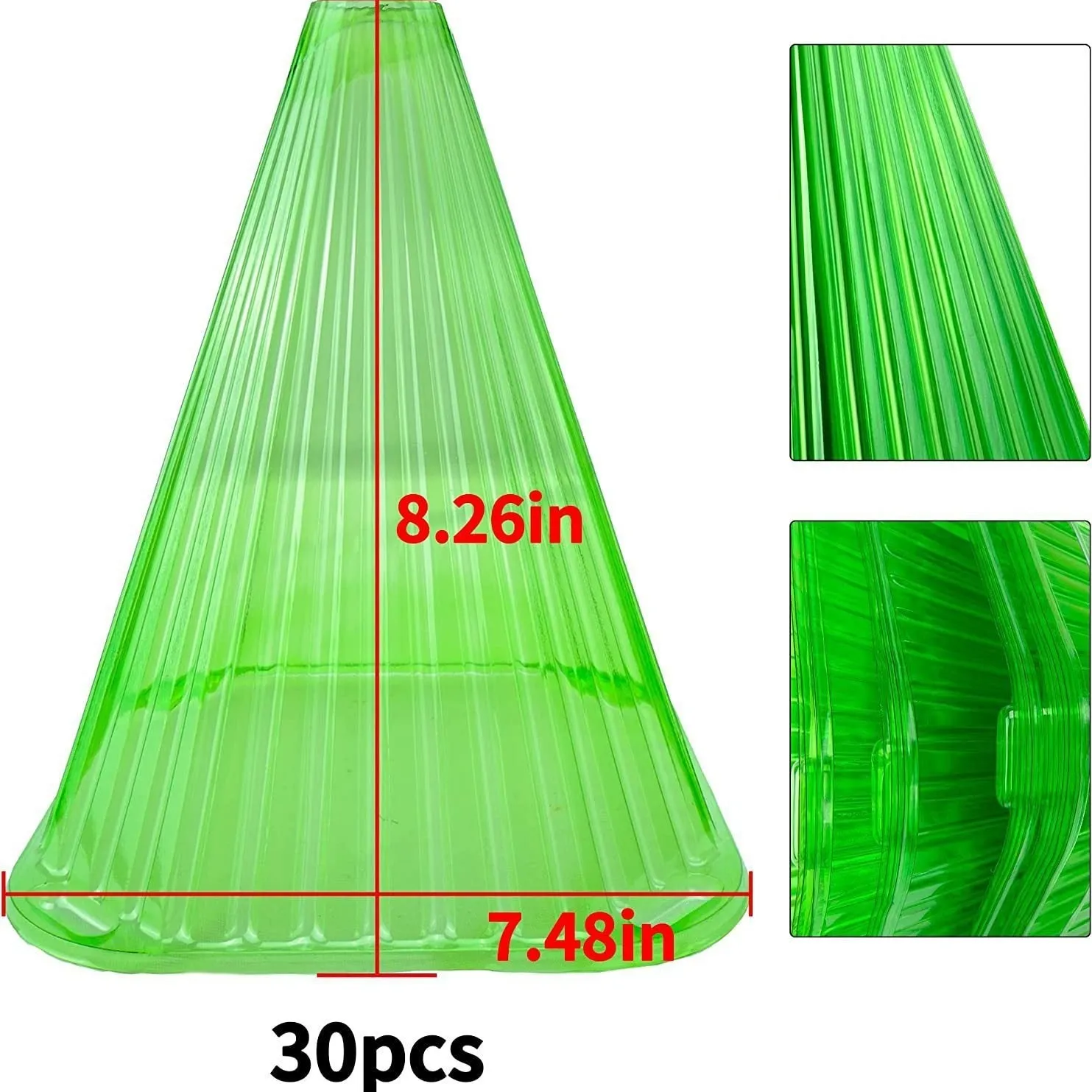 Reusable square plastic plant bell jar in green with ground nail for garden frost protection