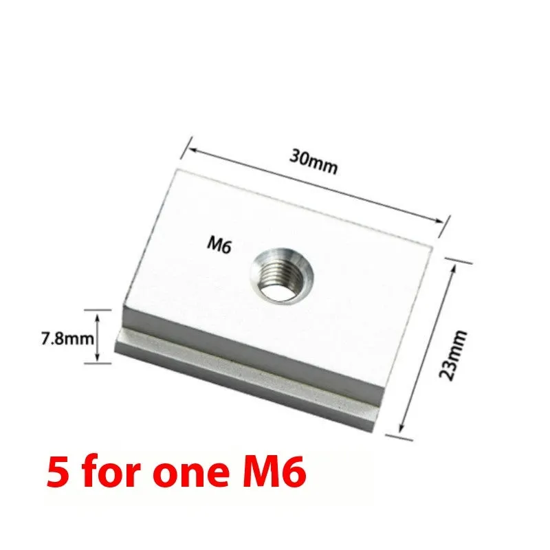 Aluminium T‑slot sliding chute sliders for woodworking, M6 and M8 thread, four colour options