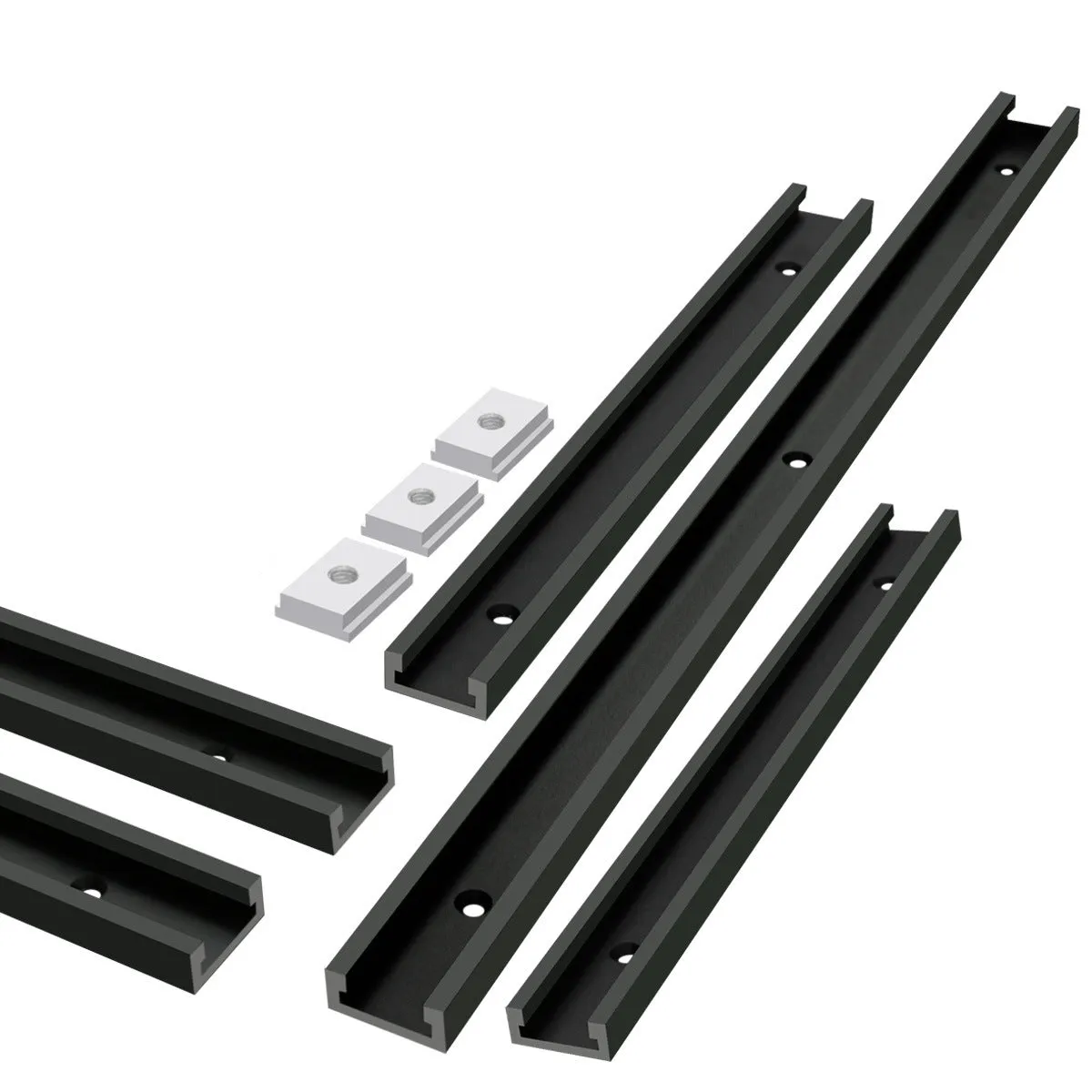 Aluminium T‑slot sliding chute sliders for woodworking, M6 and M8 thread, four colour options