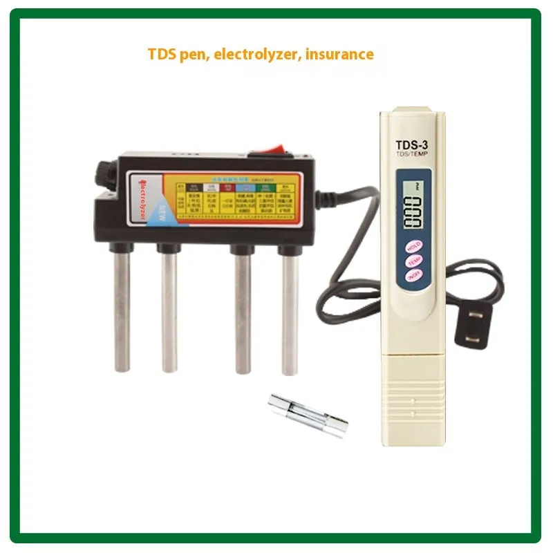 Water quality TDS test pen and electrolyzer kit for home water testing with carry bag options