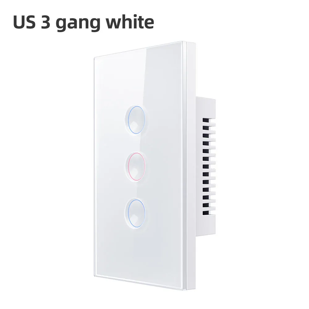WiFi smart light switch with black tempered glass panel, US standard, Zigbee 3.0, Alexa and Google Home compatible