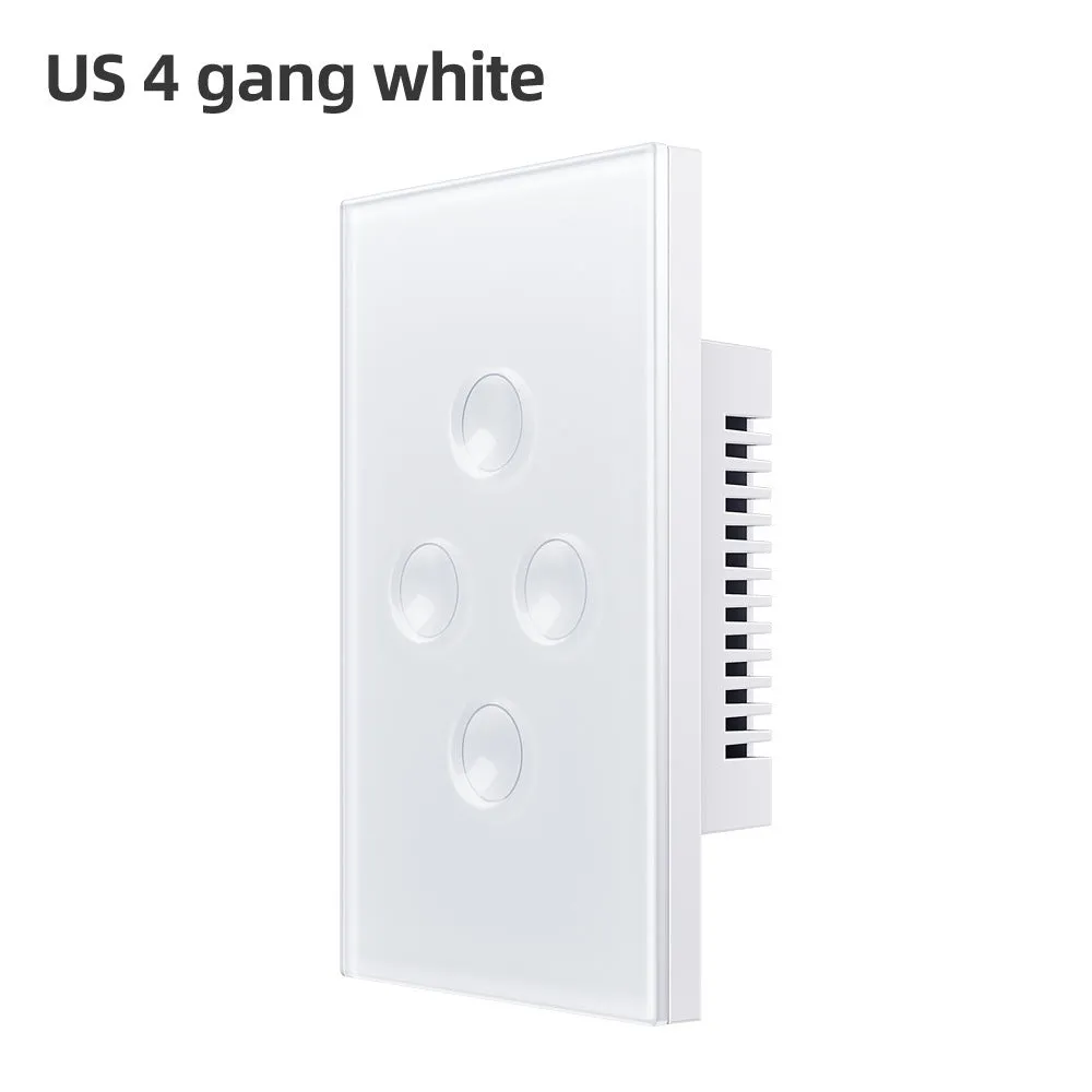 WiFi smart light switch with black tempered glass panel, US standard, Zigbee 3.0, Alexa and Google Home compatible