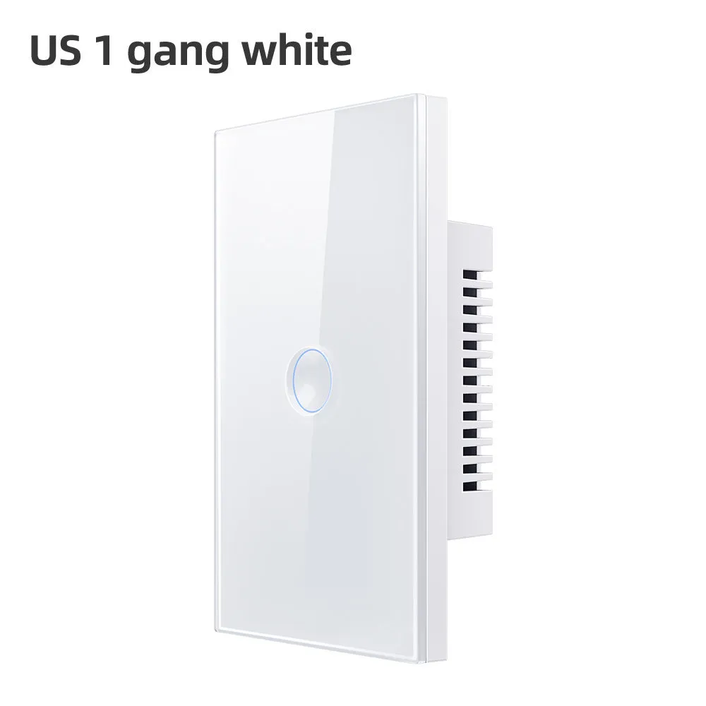 WiFi smart light switch with black tempered glass panel, US standard, Zigbee 3.0, Alexa and Google Home compatible