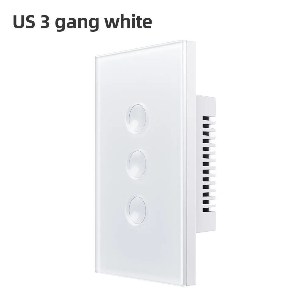 WiFi smart light switch with black tempered glass panel, US standard, Zigbee 3.0, Alexa and Google Home compatible