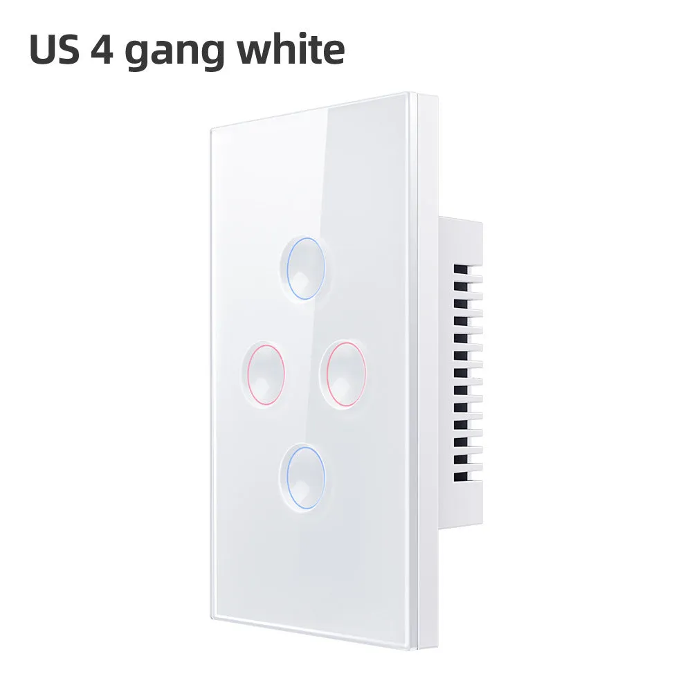 WiFi smart light switch with black tempered glass panel, US standard, Zigbee 3.0, Alexa and Google Home compatible
