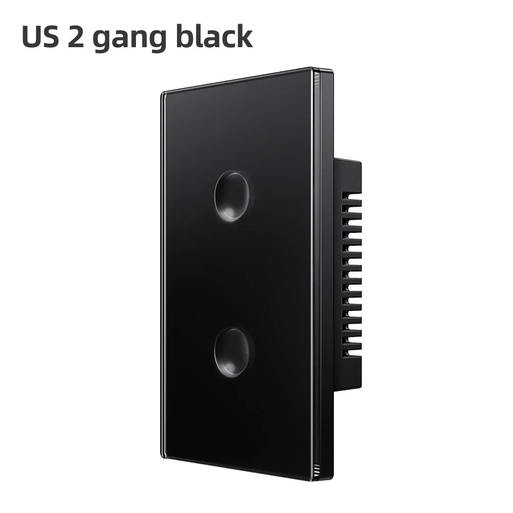 WiFi smart light switch with black tempered glass panel, US standard, Zigbee 3.0, Alexa and Google Home compatible