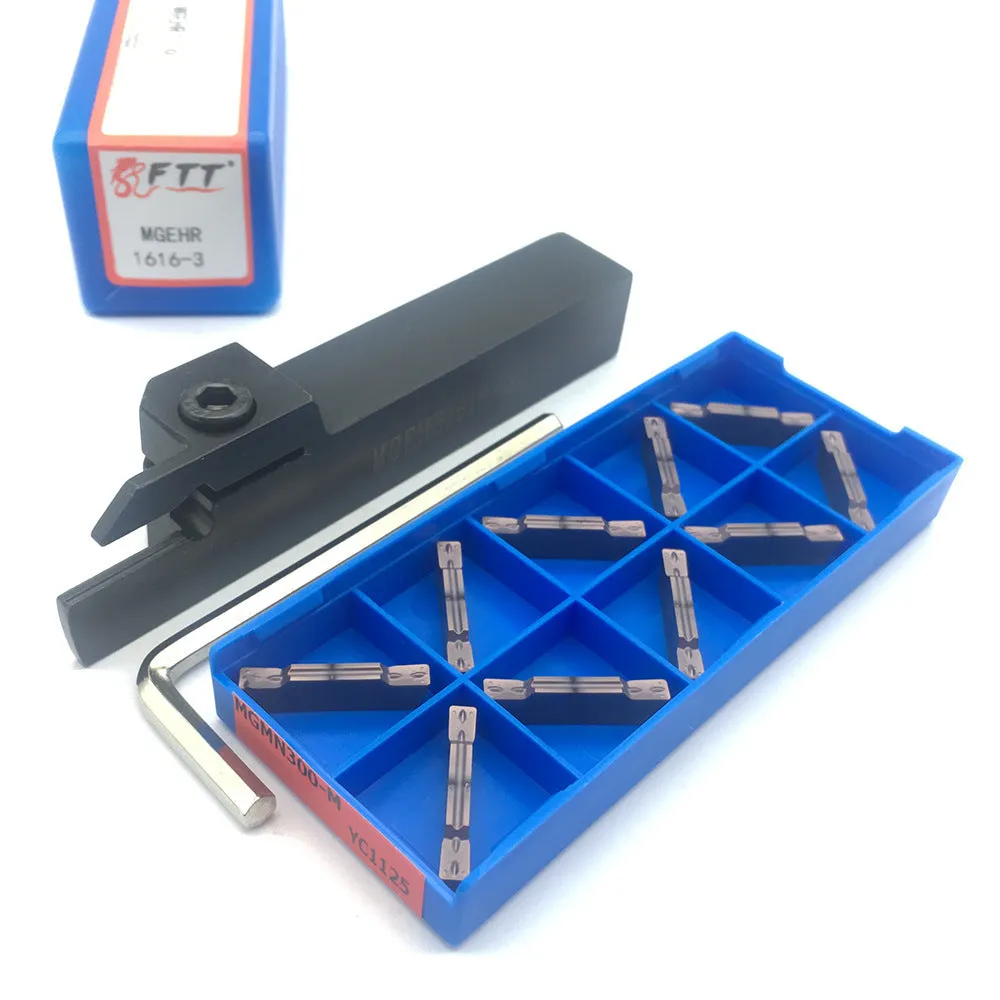 CNC slotting cutter set with silver holders and tungsten steel blades for MGEHR models