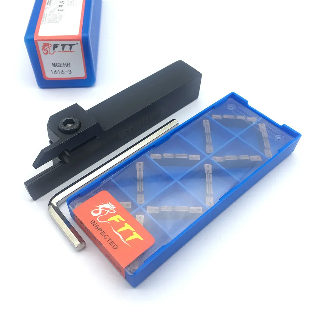 CNC slotting cutter set with silver holders and tungsten steel blades for MGEHR models