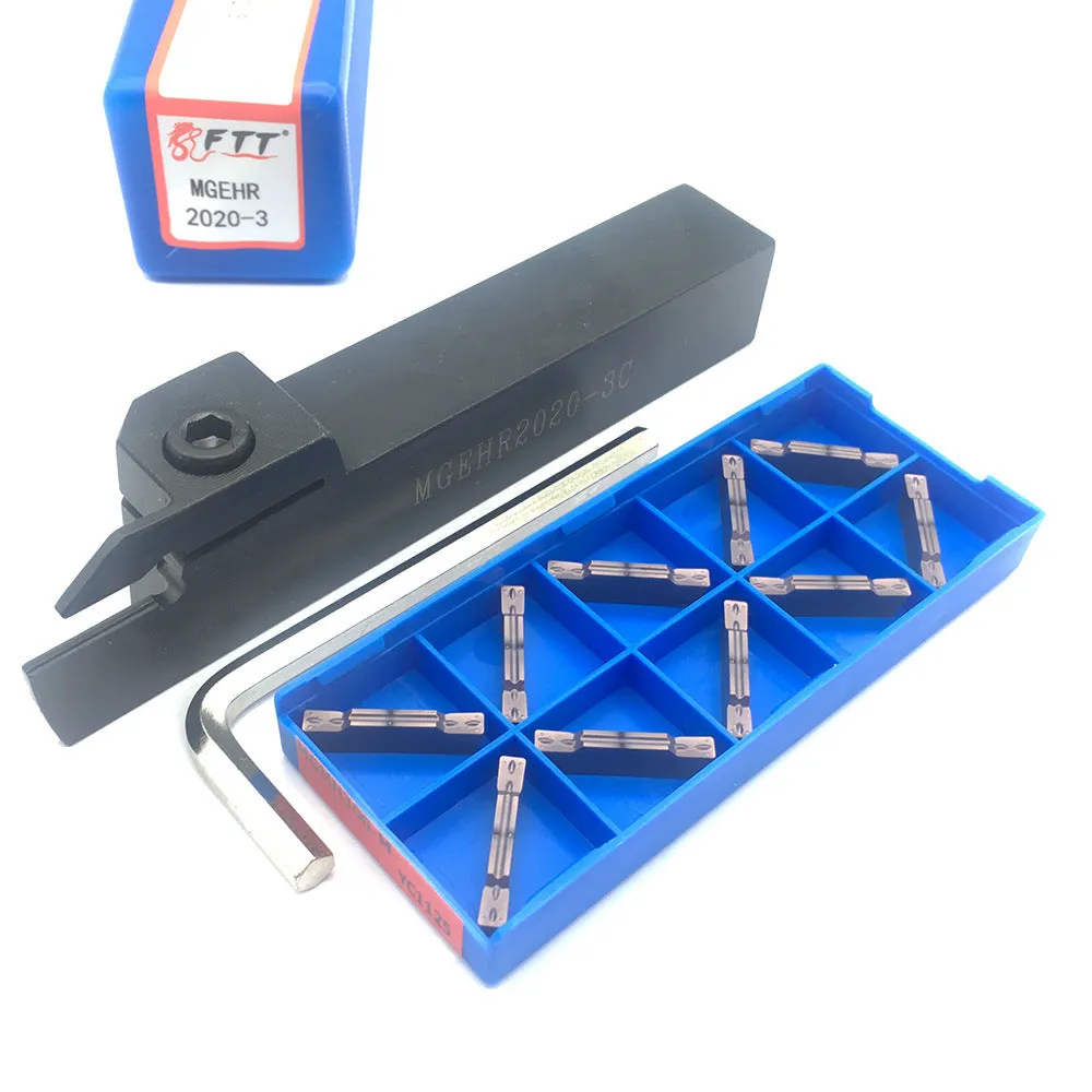 CNC slotting cutter set with silver holders and tungsten steel blades for MGEHR models