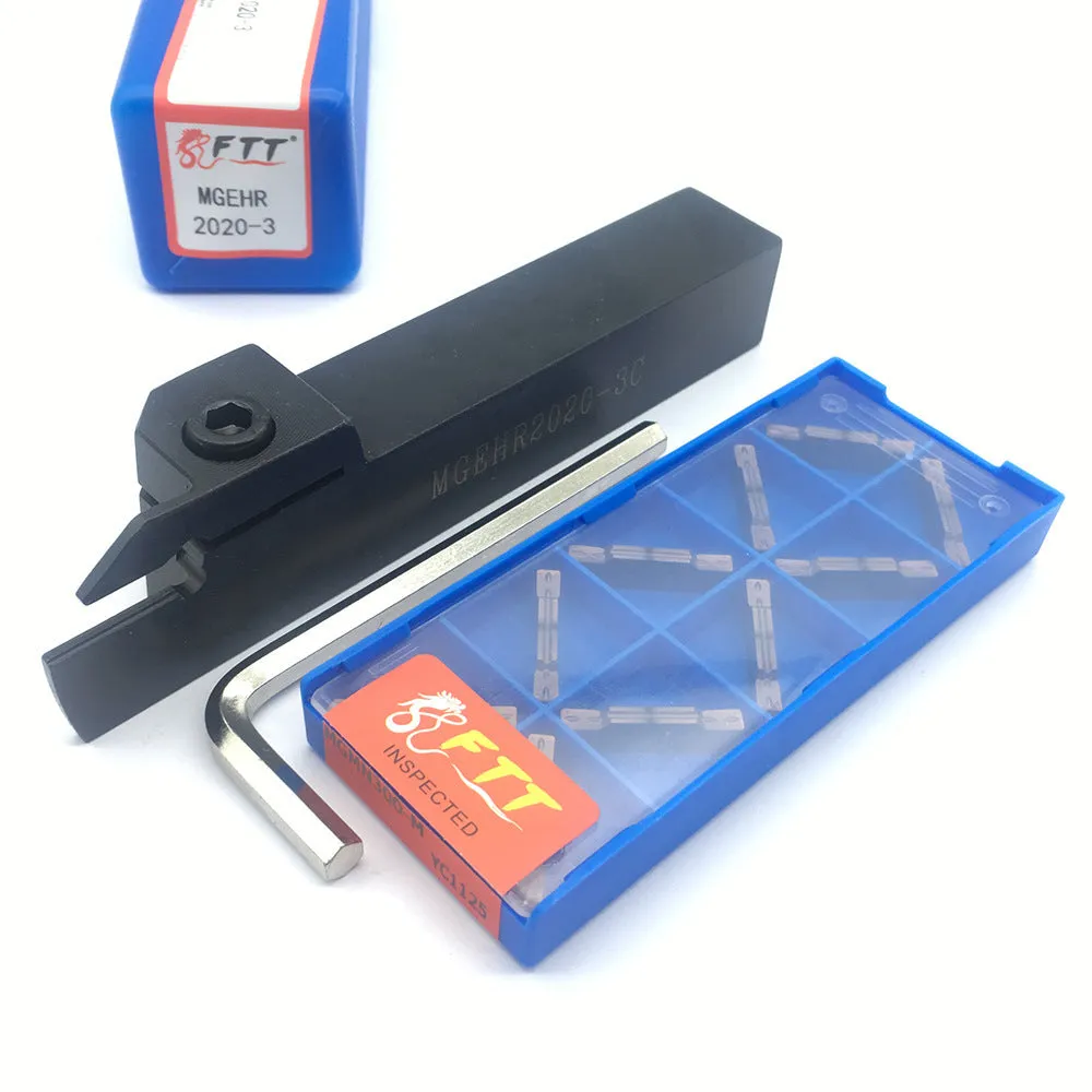 CNC slotting cutter set with silver holders and tungsten steel blades for MGEHR models
