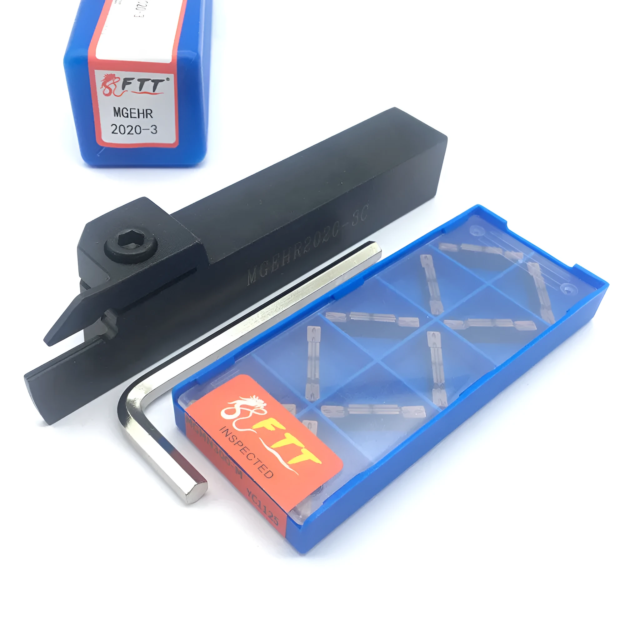 CNC slotting cutter set with silver holders and tungsten steel blades for MGEHR models