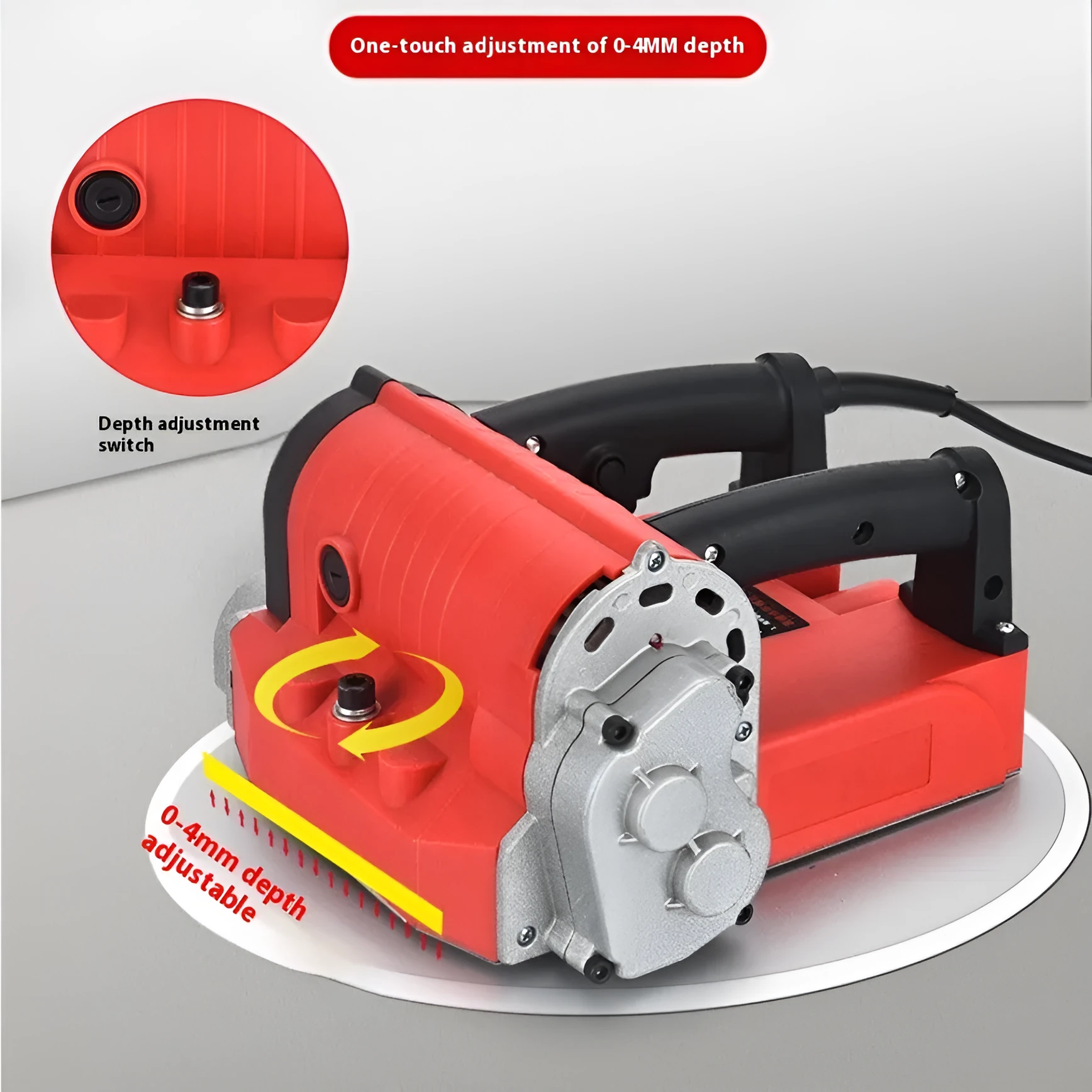 Wall planing machine with plastic box housing, 3480W power, 5mm depth, 82mm width for wall skin removal