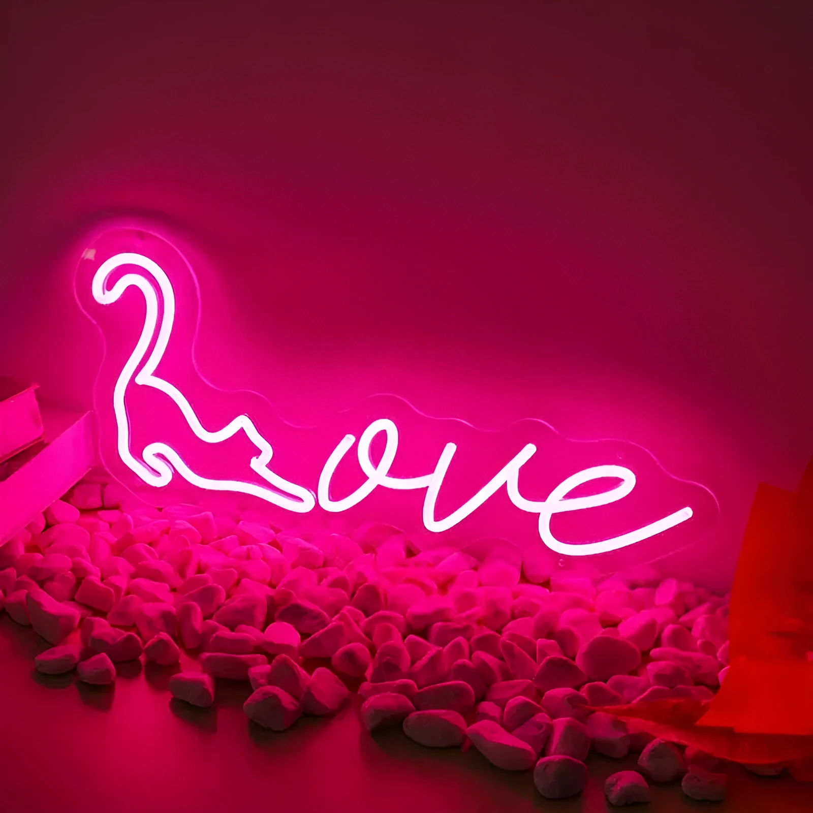 Happy Birthday LED ambient light USB powered 35cm acrylic abstract shape with hanging chain