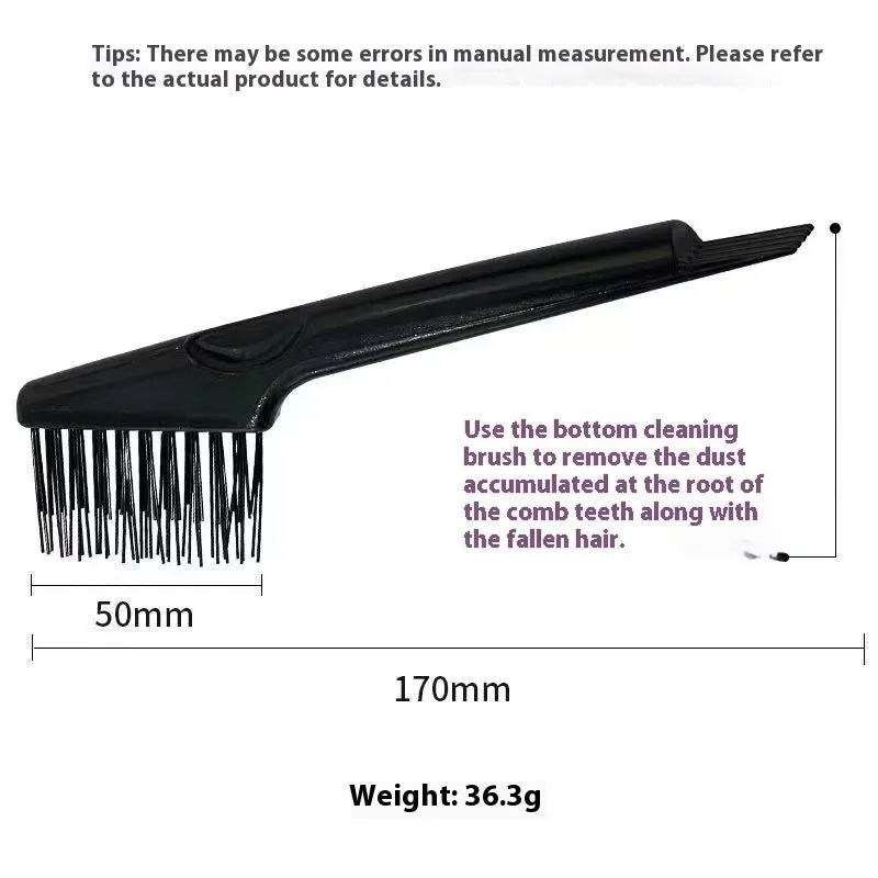 Large comb cleaner tool in black for removing hair and dust from hairbrushes