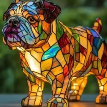 LED small night lamp art animal statue creative home desktop decoration 17cm USB switch corgi design
