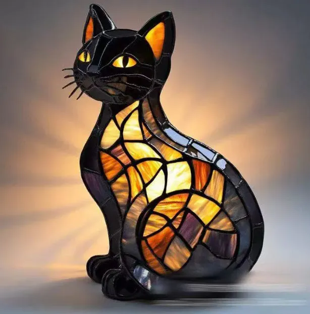 LED small night lamp art animal statue creative home desktop decoration 17cm USB switch corgi design