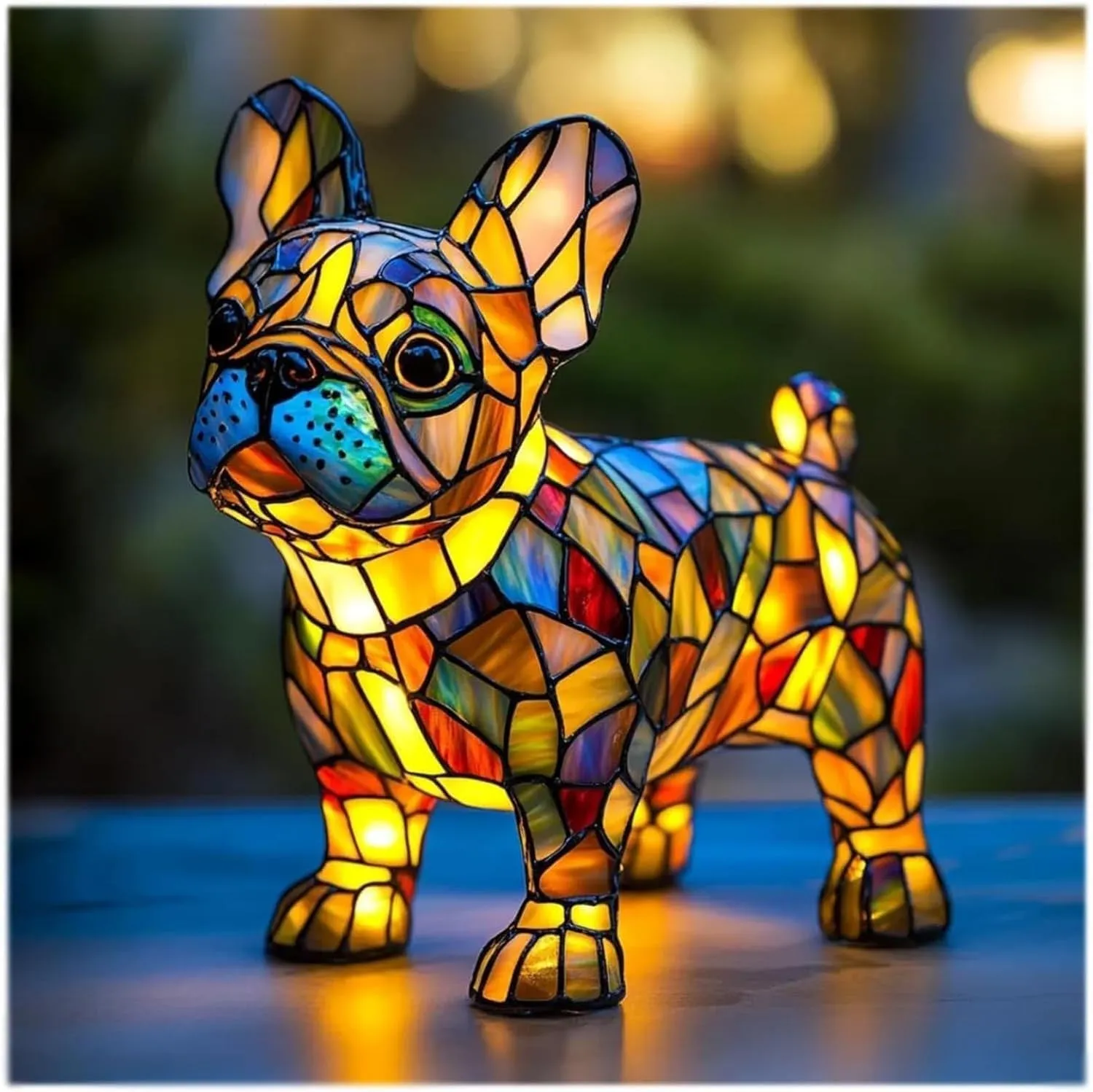 LED small night lamp art animal statue creative home desktop decoration 17cm USB switch corgi design