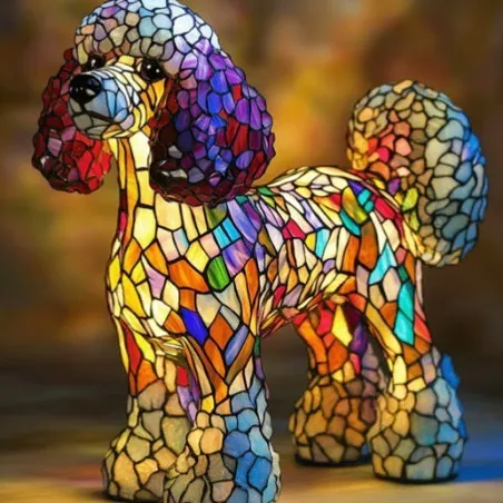 LED small night lamp art animal statue creative home desktop decoration 17cm USB switch corgi design