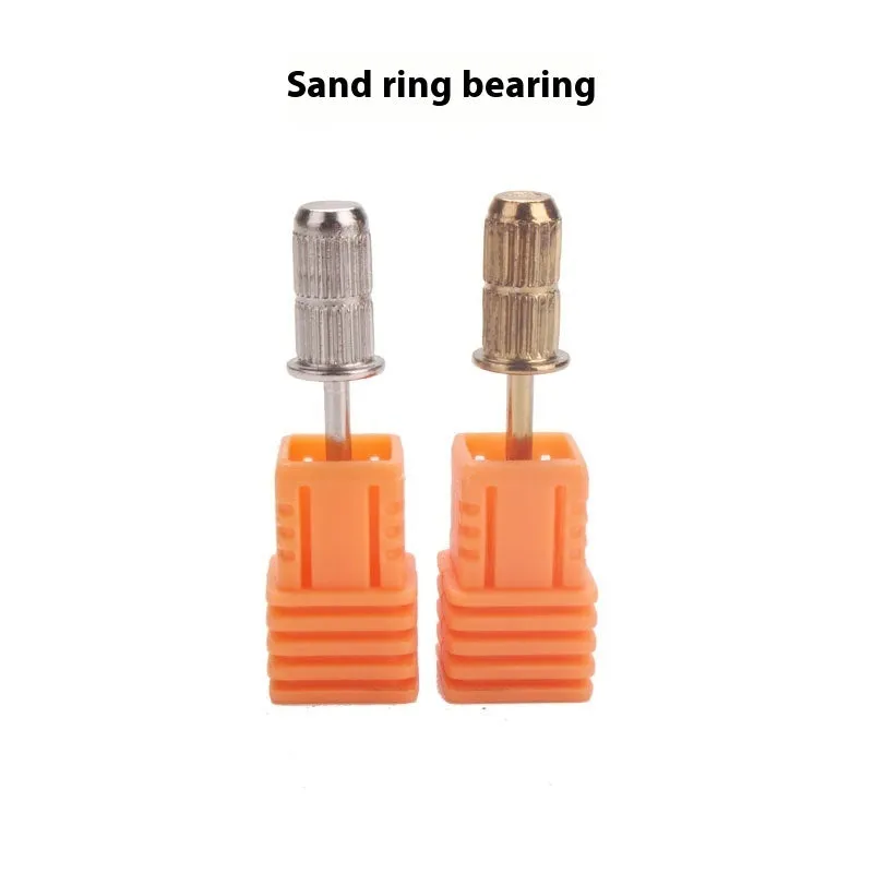 Silver stainless steel nail sanding ring bearing and shaft set with plastic tube storage