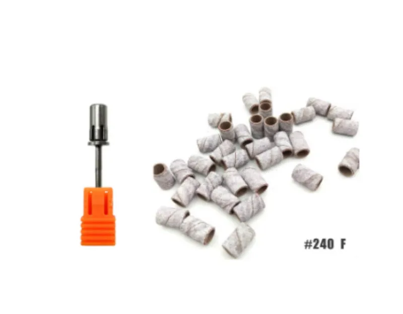 Silver stainless steel nail sanding ring bearing and shaft set with plastic tube storage