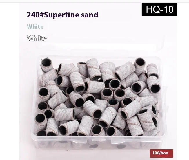 Silver stainless steel nail sanding ring bearing and shaft set with plastic tube storage