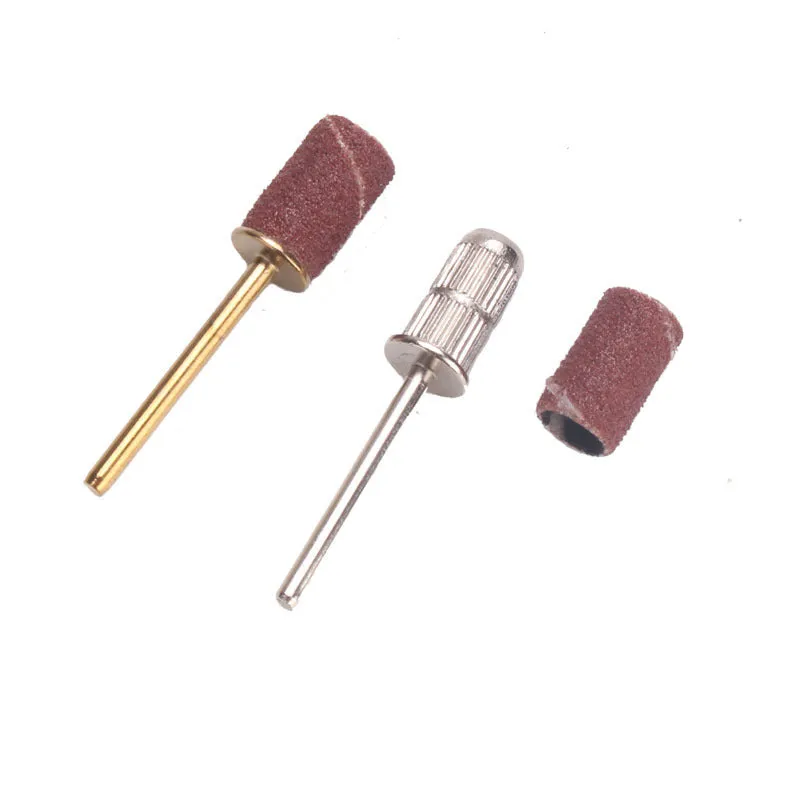 Silver stainless steel nail sanding ring bearing and shaft set with plastic tube storage