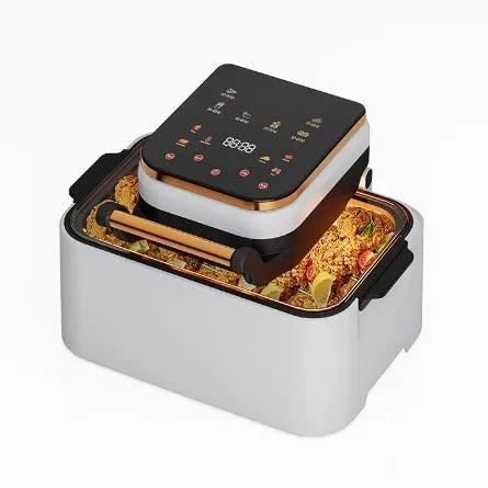 Smart Loop 12L air fryer flip electric oven in black with control panel and 400x280x300mm dimensions