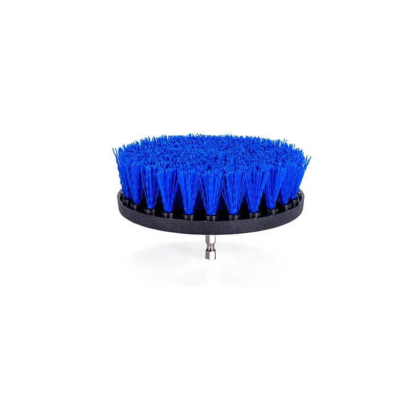 Round disc car cleaning brush set with 0.3mm PP bristles and plastic handles for interior dust removal
