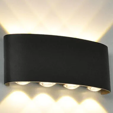 Outdoor waterproof double-headed LED garden lamp with ABS plastic shell in black finish