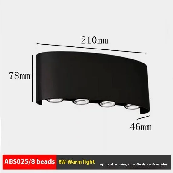 Outdoor waterproof double-headed LED garden lamp with ABS plastic shell in black finish