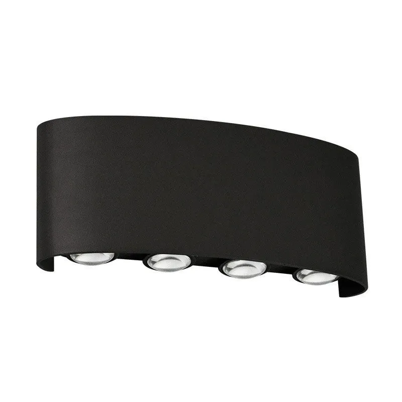 Outdoor waterproof double-headed LED garden lamp with ABS plastic shell in black finish