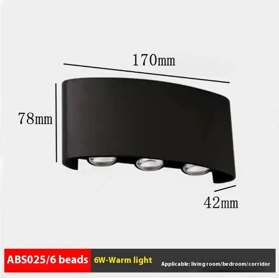 Outdoor waterproof double-headed LED garden lamp with ABS plastic shell in black finish