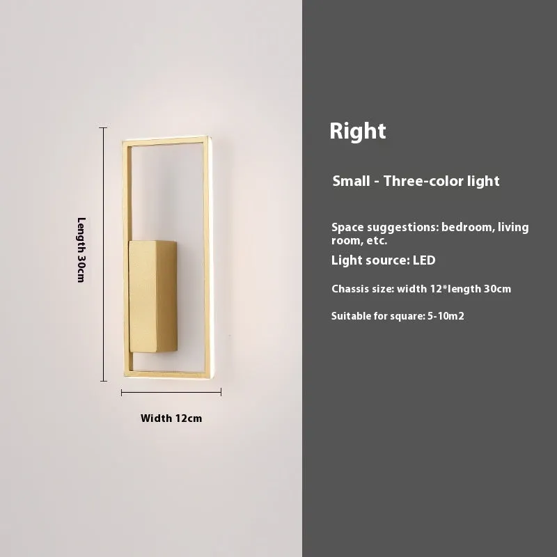 Small LED Nordic minimalist wall lamp in black finish, iron body, single head