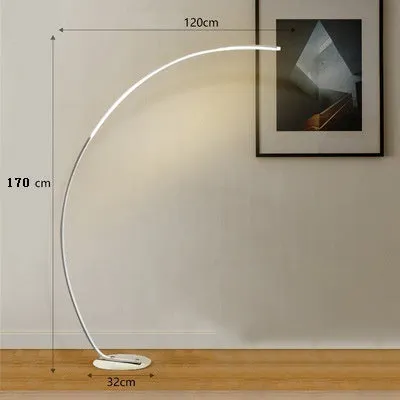 C-type fishing RGB LED floor lamp with aluminium body and 2.4G remote control in black finish