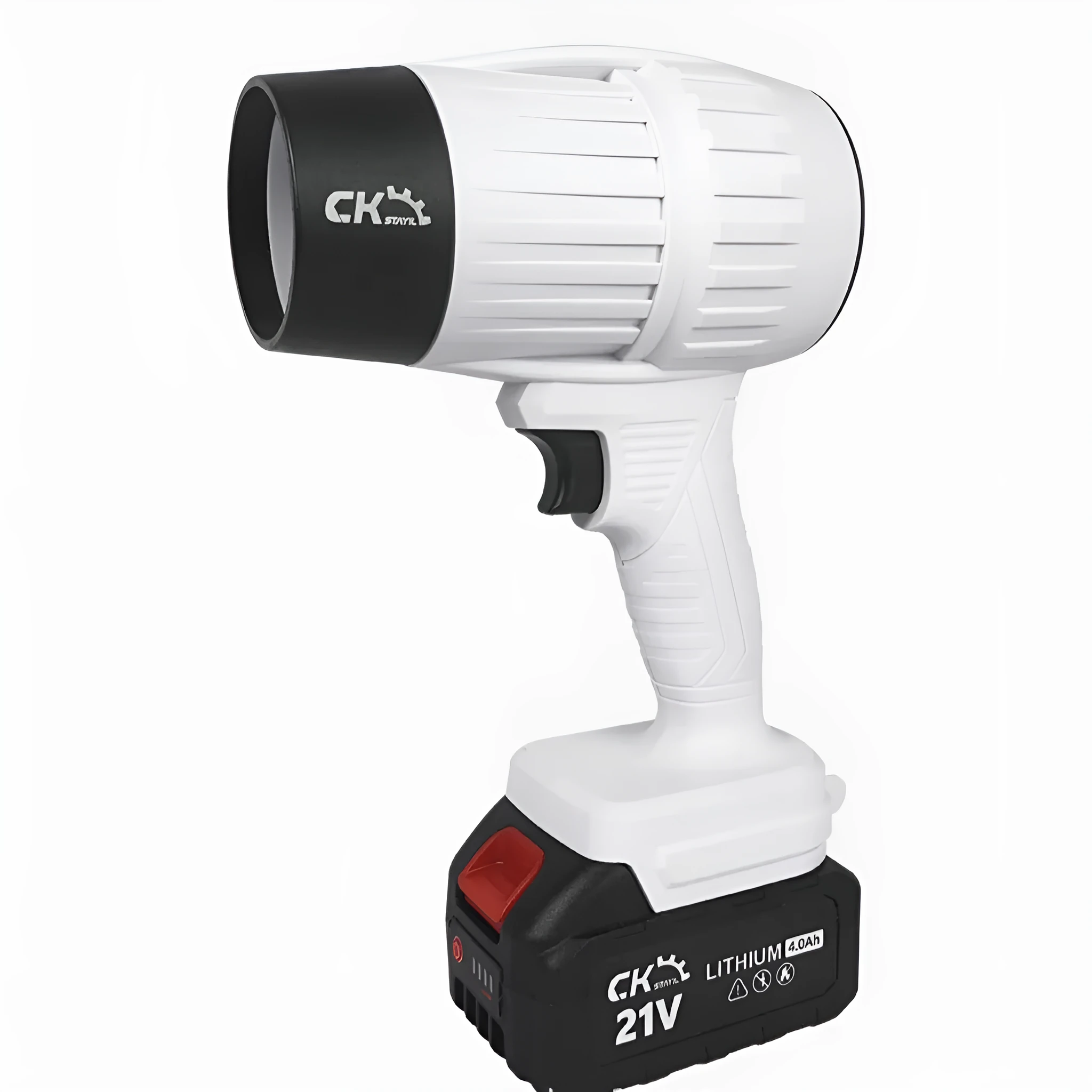 Brushless turbo fan industrial hair dryer with 21V lithium battery in green colour