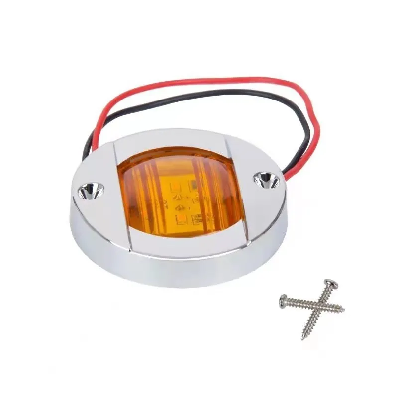 Round LED side light in red for truck trailer boat 12V 24V signal marker