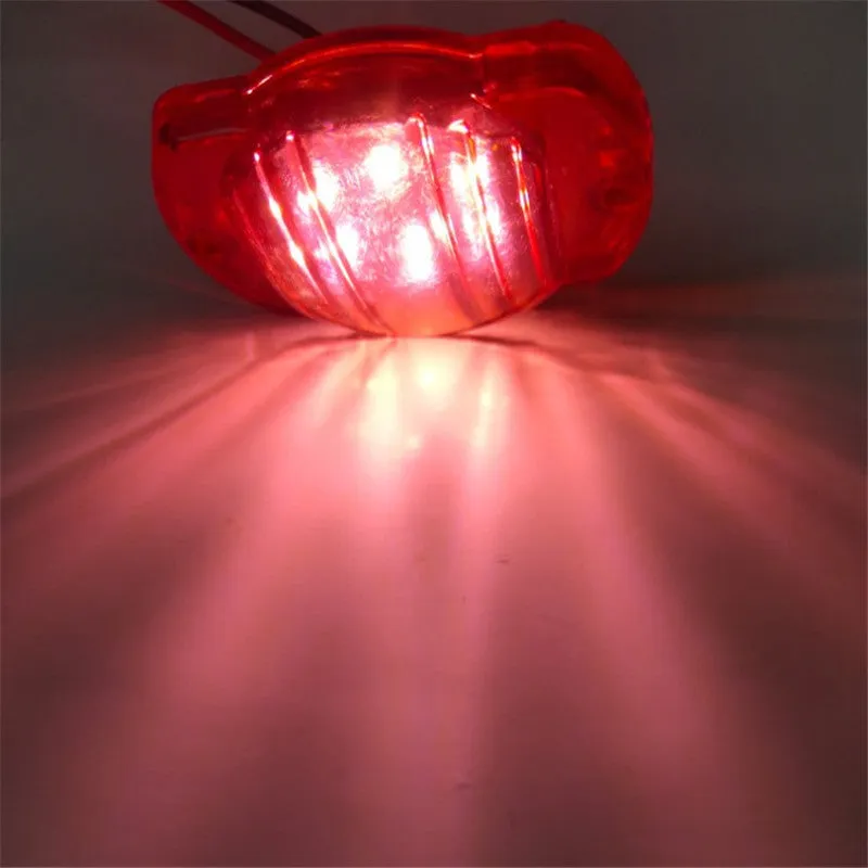 Round LED side light in red for truck trailer boat 12V 24V signal marker