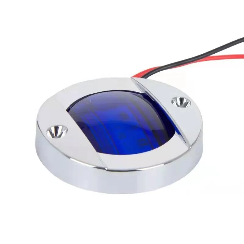 Round LED side light in red for truck trailer boat 12V 24V signal marker