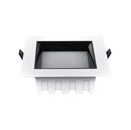 Ultra-thin square LED downlight in black finish with aluminium shell for ceiling grid installation
