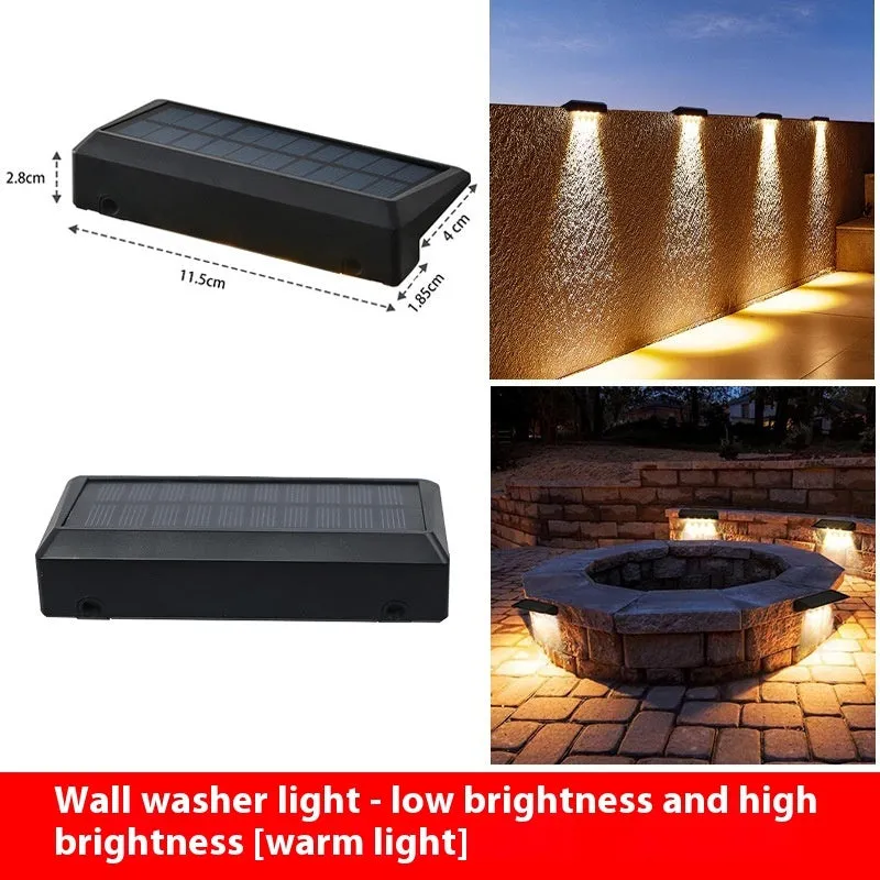 R200tws solar outdoor automatic induction lamp 1.2W warm light plastic build 2 pack
