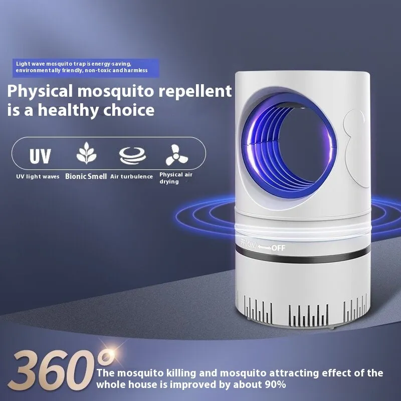 New Sky Eye photocatalyst mosquito killing lamp with UV light, 14cm plastic body, in white finish on a desk