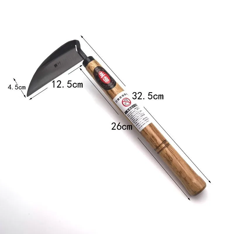 Composite steel bent handlebar sickle with 12.5cm spray-painted blade for garden weeding