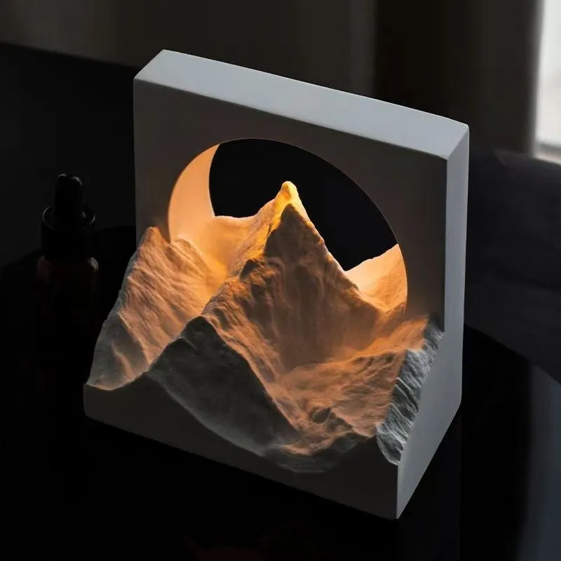 Creative aromatherapy expanded stone night light in Rizhao Jinshan L-shaped design with gypsum material and modern simplicity style
