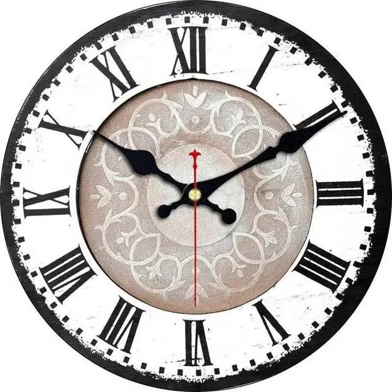 Retro wooden mute pointer wall clock, square shape, exposed mechanisms, available in sizes from 15x15cm to 40x40cm