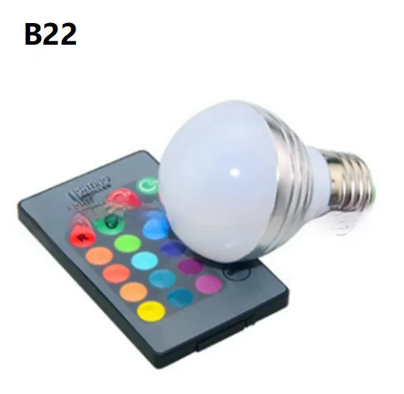 RGB smart bulb 3W seven-color changing dimmable ambience light with aluminium body and E27 lamp holder