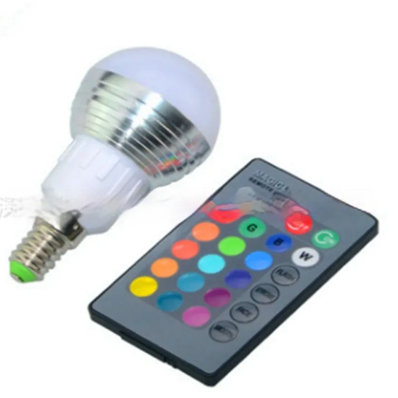 RGB smart bulb 3W seven-color changing dimmable ambience light with aluminium body and E27 lamp holder