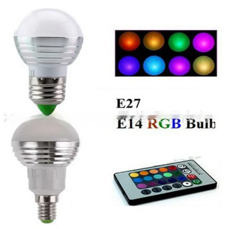 RGB smart bulb 3W seven-color changing dimmable ambience light with aluminium body and E27 lamp holder
