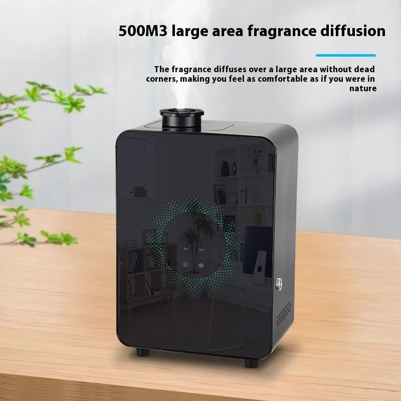 Large matte black intelligent aromatherapy machine wall-mounted with touch panel and 300ml capacity