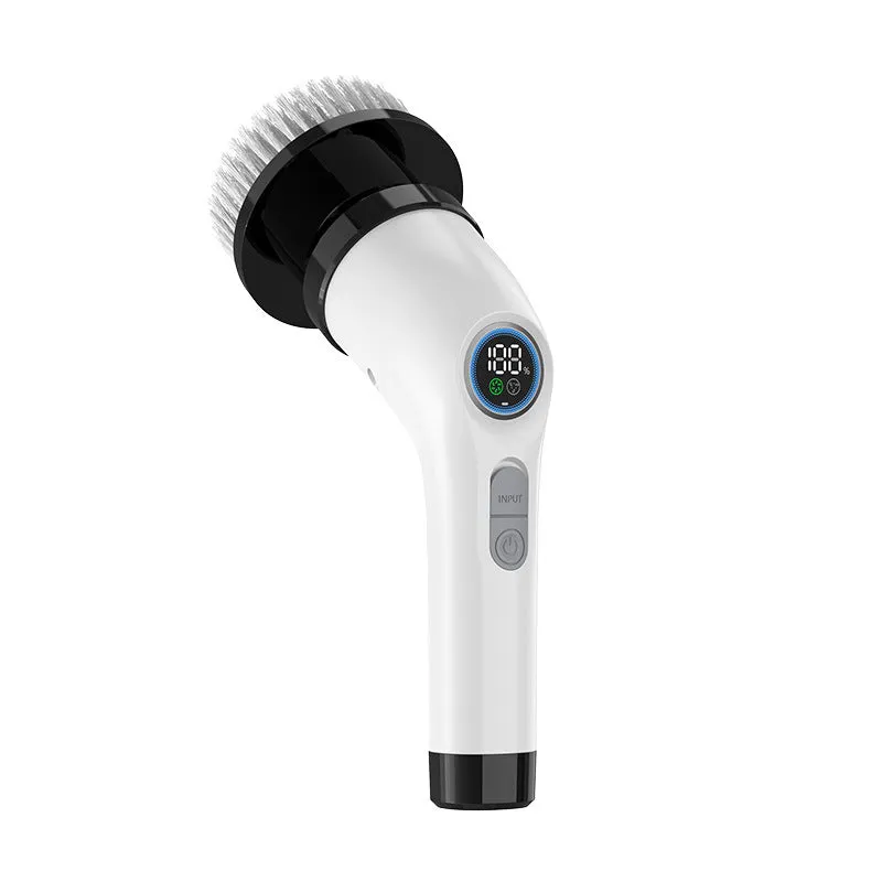 7-in-1 electric rotating cleaning brush with 2500mAh battery, IP67 waterproof, black and grey option