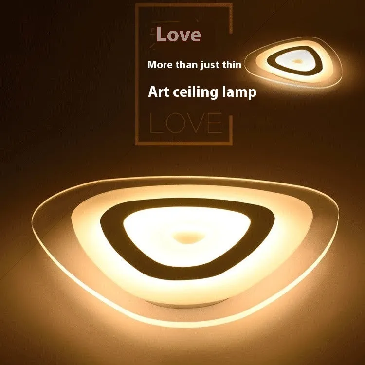 Triangle modern simple ceiling lamp with remote control and smart support for bedroom and living room lighting